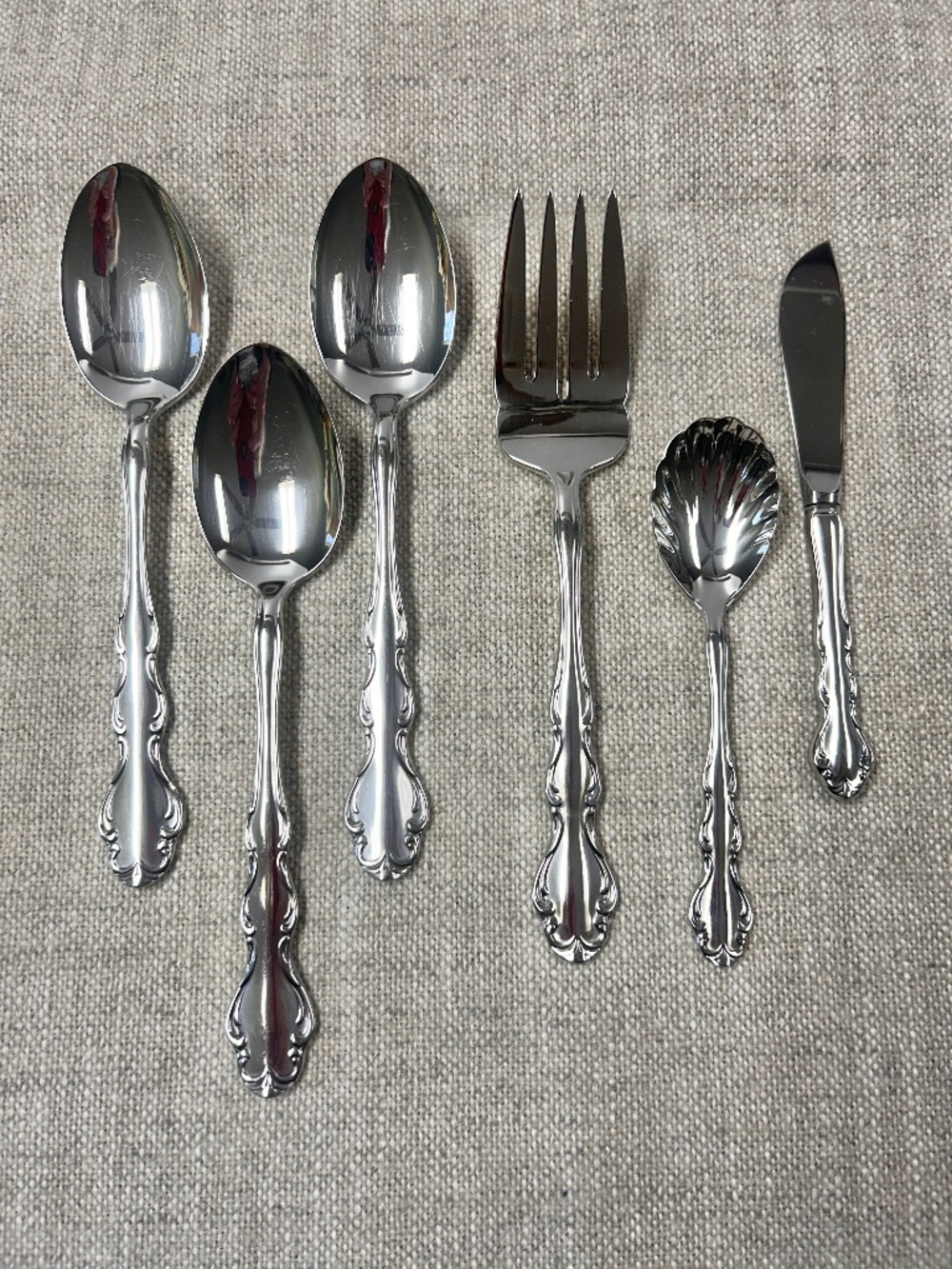 Lot of 6 Reed & Barton Regency Hostess Set 18/8 Stainless Flatware Serving